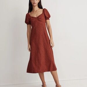 Sweetheart Puff sleeve midi dress from Madewell